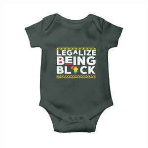 Black Pride Baby Onesie Legalize Being Black History Month TS09 Dark Forest Green Print Your Wear