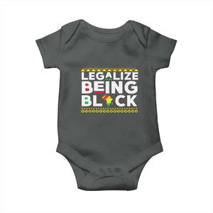 Black Pride Baby Onesie Legalize Being Black History Month TS09 Dark Heather Print Your Wear