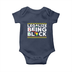 Black Pride Baby Onesie Legalize Being Black History Month TS09 Navy Print Your Wear