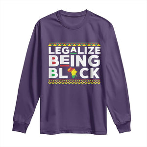 Black Pride Long Sleeve Shirt Legalize Being Black History Month TS09 Purple Print Your Wear