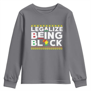 Black Pride Youth Sweatshirt Legalize Being Black History Month TS09 Charcoal Print Your Wear