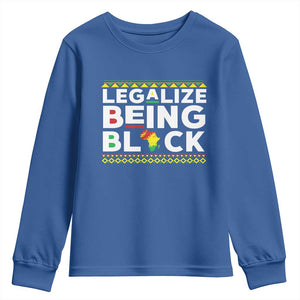 Black Pride Youth Sweatshirt Legalize Being Black History Month TS09 Royal Blue Print Your Wear