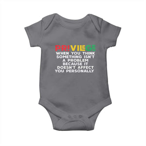 Black History Month Baby Onesie Privilege Explained BLM TS09 Charcoal Print Your Wear