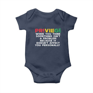 Black History Month Baby Onesie Privilege Explained BLM TS09 Navy Print Your Wear