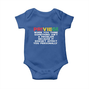 Black History Month Baby Onesie Privilege Explained BLM TS09 Royal Blue Print Your Wear