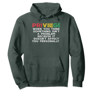 Black History Month Hoodie Privilege Explained BLM TS09 Dark Forest Green Print Your Wear