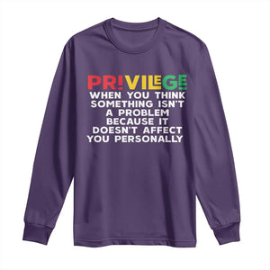 Black History Month Long Sleeve Shirt Privilege Explained BLM TS09 Purple Print Your Wear