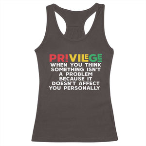 Black History Month Racerback Tank Top Privilege Explained BLM TS09 Dark Chocolate Print Your Wear