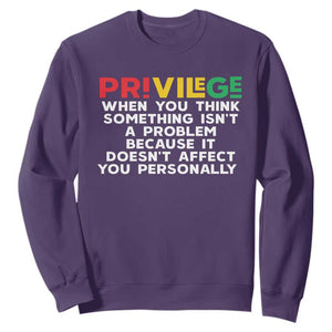 Black History Month Sweatshirt Privilege Explained BLM TS09 Purple Print Your Wear