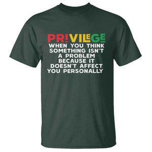 Black History Month T Shirt Privilege Explained BLM TS09 Dark Forest Green Print Your Wear