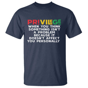 Black History Month T Shirt Privilege Explained BLM TS09 Navy Print Your Wear