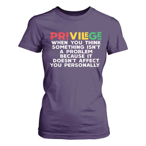 Black History Month T Shirt For Women Privilege Explained BLM TS09 Purple Print Your Wear