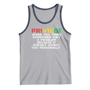 Black History Month Tank Top Privilege Explained BLM TS09 Athletic Heather Navy Print Your Wear