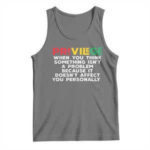 Black History Month Tank Top Privilege Explained BLM TS09 Black Heather Print Your Wear