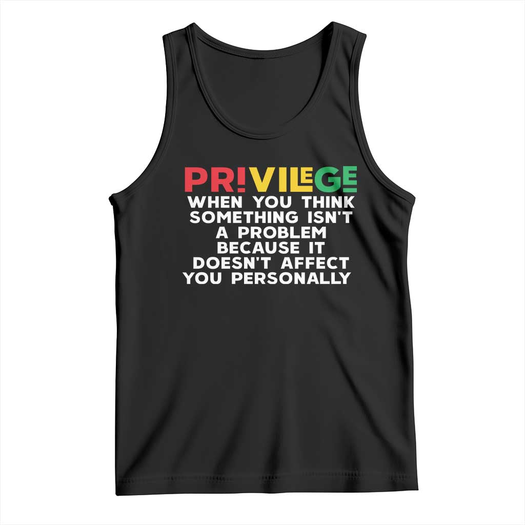 Black History Month Tank Top Privilege Explained BLM TS09 Black Print Your Wear