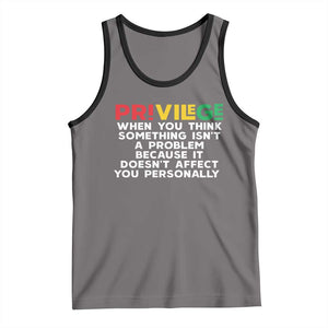 Black History Month Tank Top Privilege Explained BLM TS09 Deep Heather Black Print Your Wear