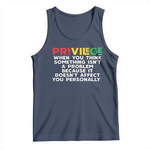 Black History Month Tank Top Privilege Explained BLM TS09 Navy Print Your Wear