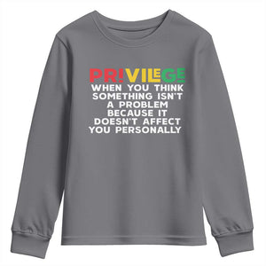 Black History Month Youth Sweatshirt Privilege Explained BLM TS09 Charcoal Print Your Wear