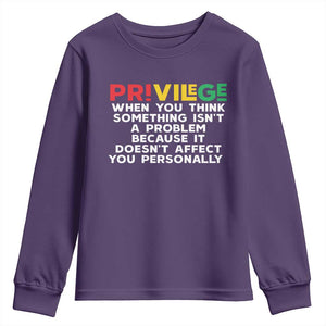 Black History Month Youth Sweatshirt Privilege Explained BLM TS09 Purple Print Your Wear