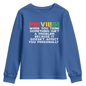 Black History Month Youth Sweatshirt Privilege Explained BLM TS09 Royal Blue Print Your Wear