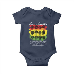 Black History Baby Onesie Our Ancestors Escape Routes Braids TS09 Navy Print Your Wear