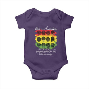 Black History Baby Onesie Our Ancestors Escape Routes Braids TS09 Purple Print Your Wear