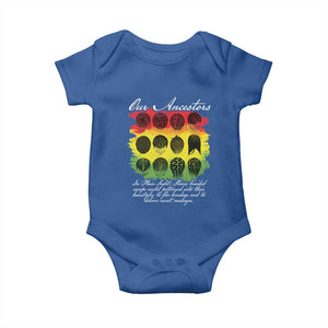 Black History Baby Onesie Our Ancestors Escape Routes Braids TS09 Royal Blue Print Your Wear