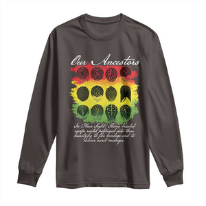 Black History Long Sleeve Shirt Our Ancestors Escape Routes Braids TS09 Dark Chocolate Print Your Wear