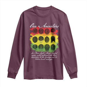 Black History Long Sleeve Shirt Our Ancestors Escape Routes Braids TS09 Maroon Print Your Wear