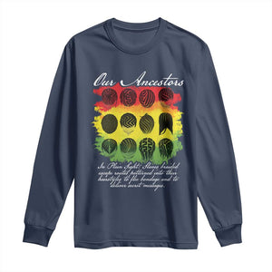 Black History Long Sleeve Shirt Our Ancestors Escape Routes Braids TS09 Navy Print Your Wear