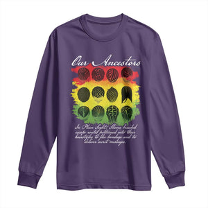 Black History Long Sleeve Shirt Our Ancestors Escape Routes Braids TS09 Purple Print Your Wear