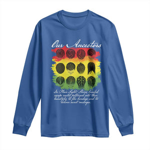 Black History Long Sleeve Shirt Our Ancestors Escape Routes Braids TS09 Royal Blue Print Your Wear