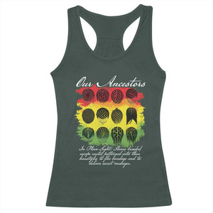 Black History Racerback Tank Top Our Ancestors Escape Routes Braids TS09 Dark Forest Green Print Your Wear