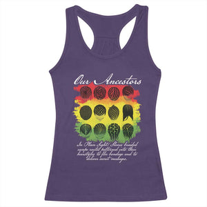 Black History Racerback Tank Top Our Ancestors Escape Routes Braids TS09 Purple Print Your Wear