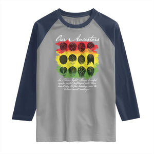 Black History Raglan Shirt Our Ancestors Escape Routes Braids TS09 Sport Gray Navy Print Your Wear