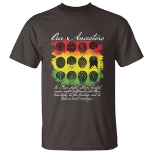 Black History T Shirt Our Ancestors Escape Routes Braids TS09 Dark Chocolate Print Your Wear