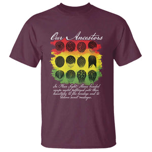 Black History T Shirt Our Ancestors Escape Routes Braids TS09 Maroon Print Your Wear