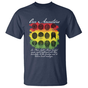 Black History T Shirt Our Ancestors Escape Routes Braids TS09 Navy Print Your Wear