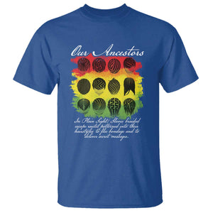 Black History T Shirt Our Ancestors Escape Routes Braids TS09 Royal Blue Print Your Wear