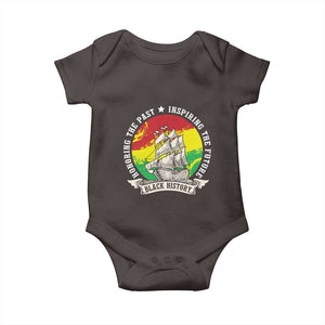 Black History Pride Baby Onesie Honoring The Past Inspiring The Future TS09 Dark Chocolate Print Your Wear