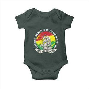 Black History Pride Baby Onesie Honoring The Past Inspiring The Future TS09 Dark Forest Green Print Your Wear