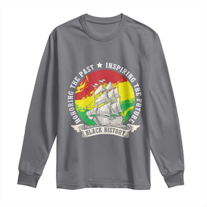 Black History Pride Long Sleeve Shirt Honoring The Past Inspiring The Future TS09 Charcoal Print Your Wear