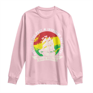 Black History Pride Long Sleeve Shirt Honoring The Past Inspiring The Future TS09 Light Pink Print Your Wear