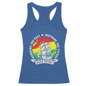 Black History Pride Racerback Tank Top Honoring The Past Inspiring The Future TS09 Royal Blue Print Your Wear