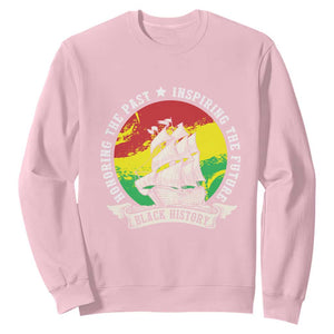 Black History Pride Sweatshirt Honoring The Past Inspiring The Future TS09 Light Pink Print Your Wear