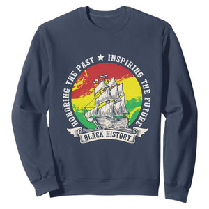 Black History Pride Sweatshirt Honoring The Past Inspiring The Future TS09 Navy Print Your Wear