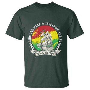 Black History Pride T Shirt Honoring The Past Inspiring The Future TS09 Dark Forest Green Print Your Wear