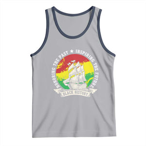 Black History Pride Tank Top Honoring The Past Inspiring The Future TS09 Athletic Heather Navy Print Your Wear