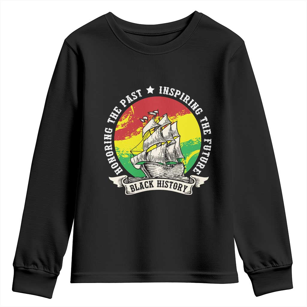 Black History Pride Youth Sweatshirt Honoring The Past Inspiring The Future TS09 Black Print Your Wear