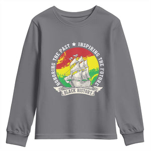 Black History Pride Youth Sweatshirt Honoring The Past Inspiring The Future TS09 Charcoal Print Your Wear